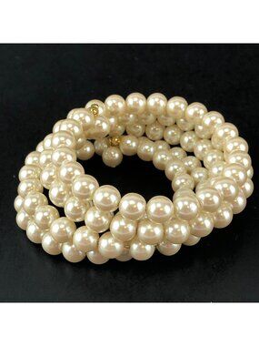 Vintage Faux Pearl Bracelet Wired Wrap